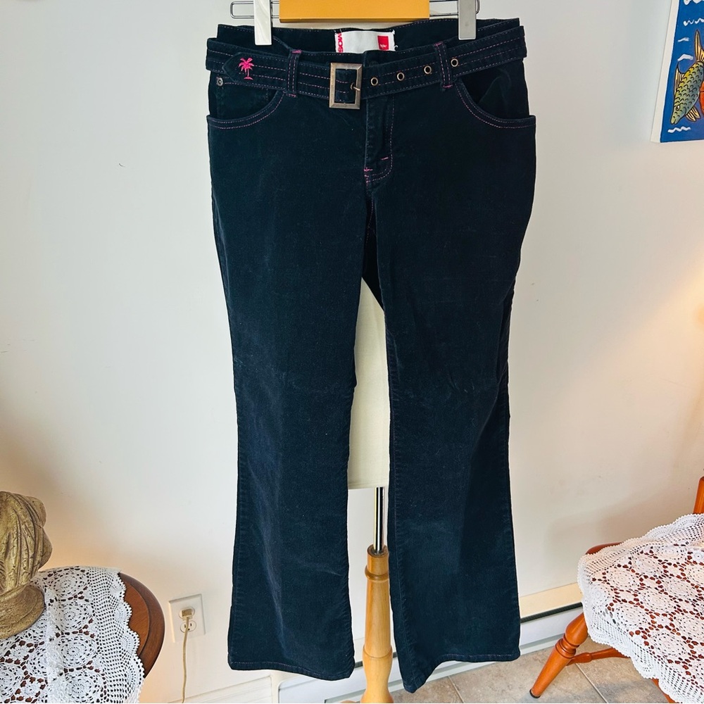 Women's Black Pants with Pink Stitching